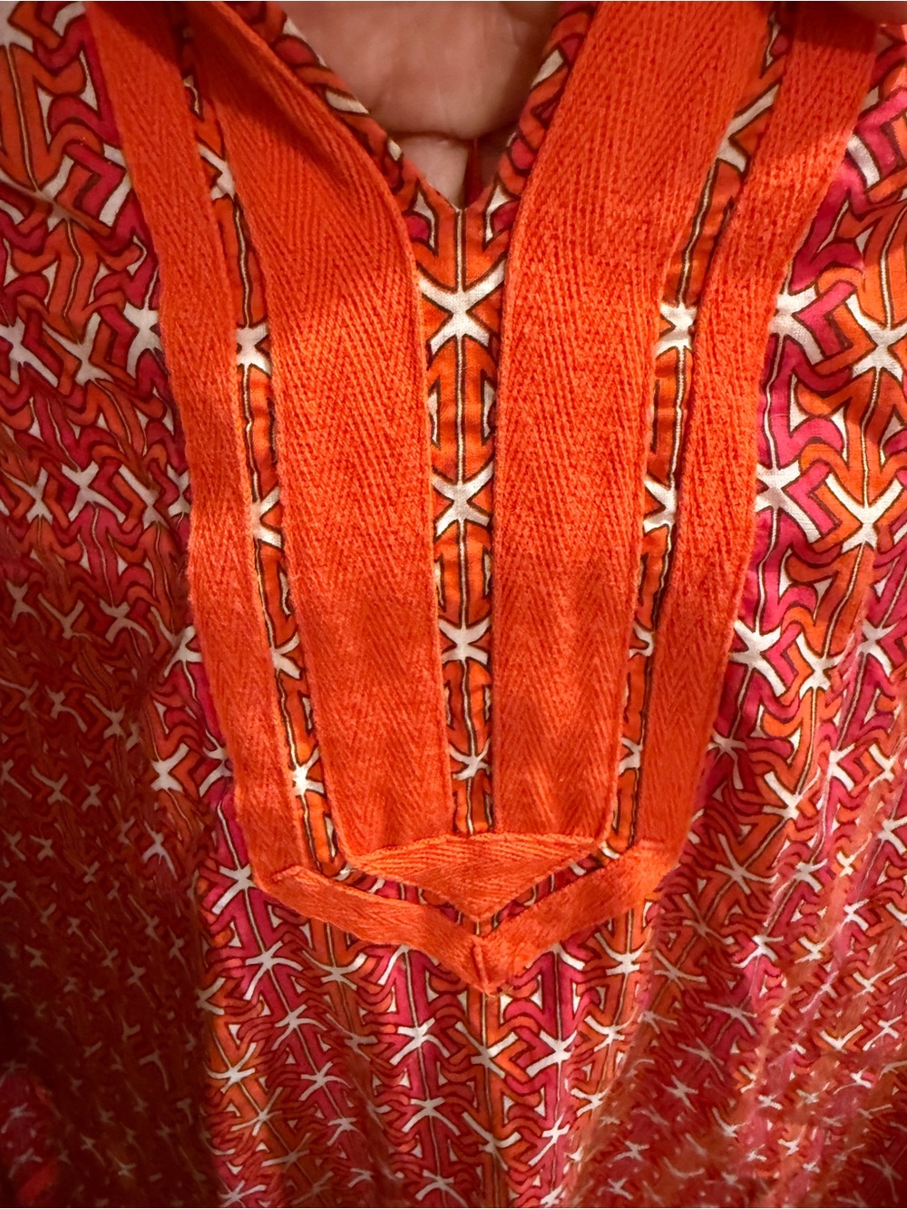 Tory Burch Pink and Orange Geometric Print Top - Picture 2 of 4